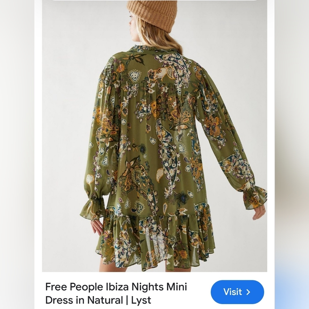 FREE PEOPLE Natural Ibiza Nights Mini Dress